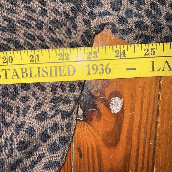 Etiquette Leopard Print Cropped Hoodie Sz M Y2K Grunge Athleisure Boho Comfy - Picture 10 of 11